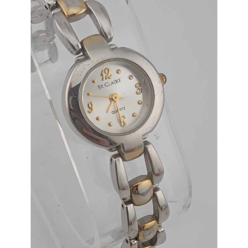St. Claire Watch Women 21mm Case Two Tone‎ 6.5" Band- New Battery